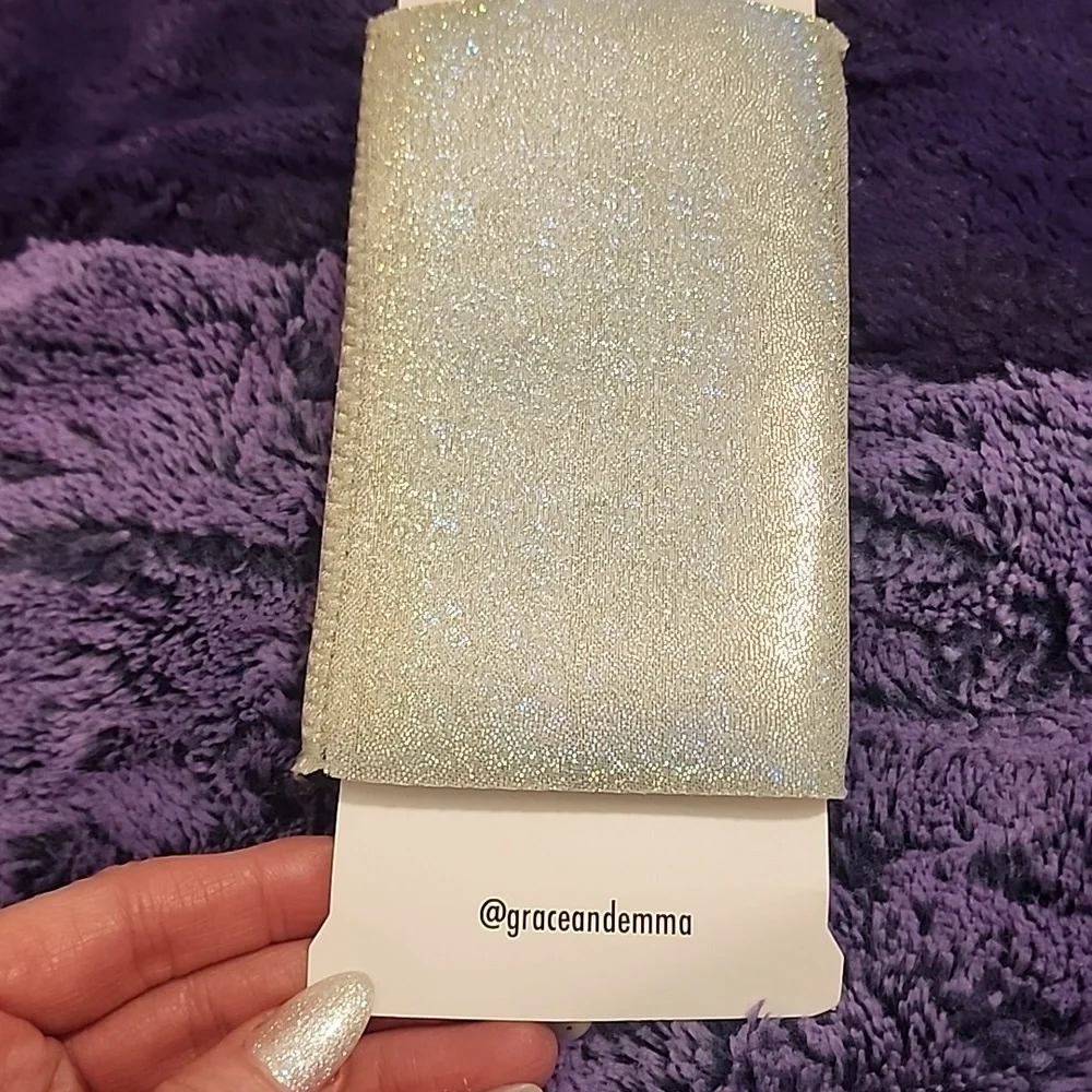 Glittery Silver Can Cover